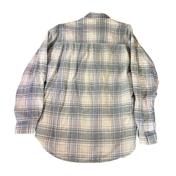 Vintage Mens Guess Classic Sportswear Plaid Button-Down Shirt Linen Blend - L - Picture 2 of 8